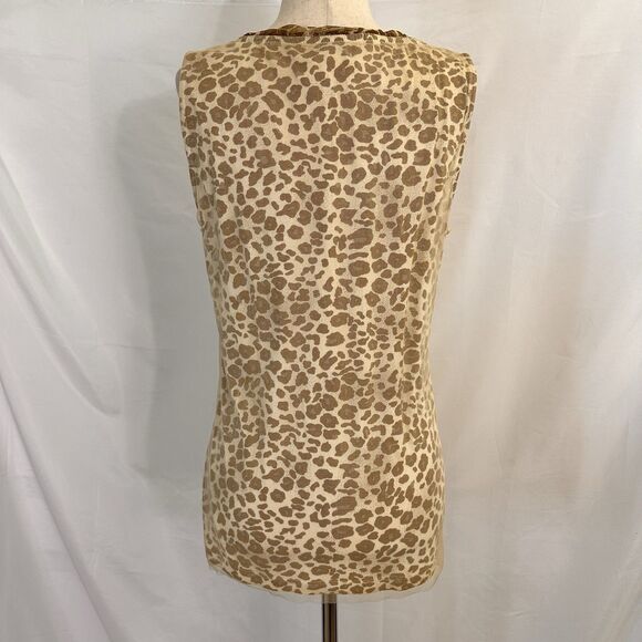 NEW Chico's Gold Sequin GLAM Fancy Mesh Shell Tank Top Animal Size 1 Medium - Picture 6 of 9